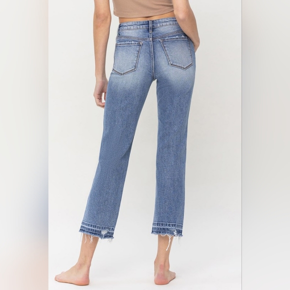 Vervet Lovervet Lena High Rise Straight Crop Released Hem Jeans Plus 14, 18, 20 - Picture 9 of 11